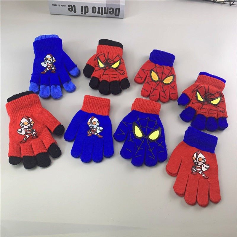 Altman gloves children winter warm boy flip thin five-finger baby superman spider student autumn and winter
