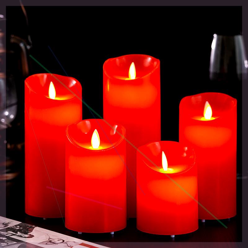 Red Led Electronic Candle Light, Swinging, for Weddings, Restaurants, Clubs, Stage Props, Simulated Paraffin, for Offering to Buddha