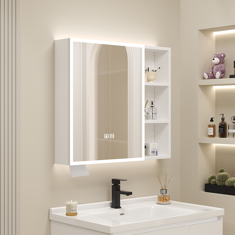 Space Aluminum Intelligent Bathroom Mirror Cabinet Separate Toilet Hung Wall Type integrated containing mirror box Beauty Dresser Mirror-Taobao