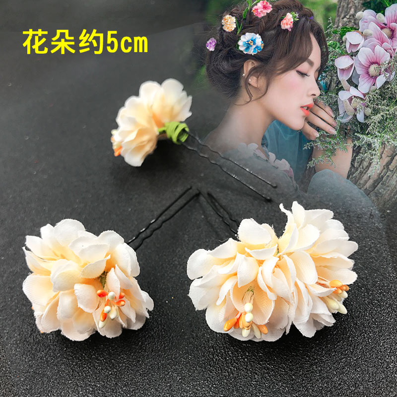 Cô dâu vương miện 2018 mới Hàn Quốc Sen siêu tiên làm tóc hoa đỏ thắt nút cưới toast phụ kiện quần áo - Phụ kiện tóc cây trâm cài tóc