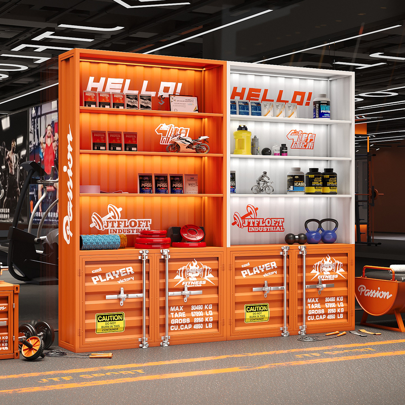Industrial Style Iron Display Cabinet for Figurines, Lego Products, Trendy Toy Store, Gym Display Rack, Storage Rack