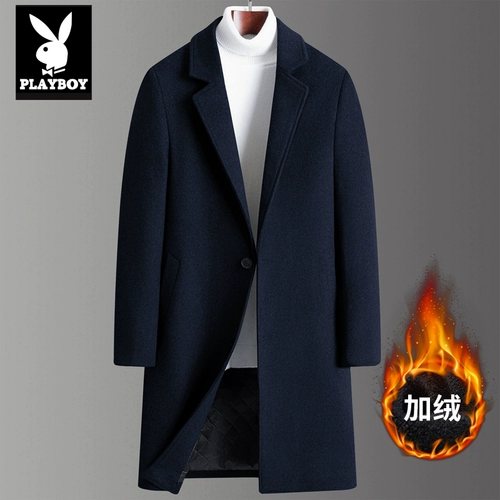 Playboy, длинное шерстяное пальто, осенняя зимняя шерстяная куртка, средней длины