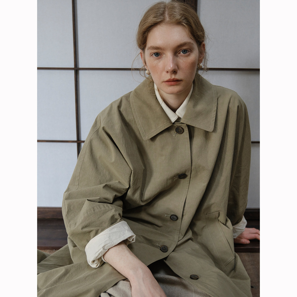 Rewear Collection 06 US imported horse cotton paper sensation creaty building profile windcoat 11018 -Taobao