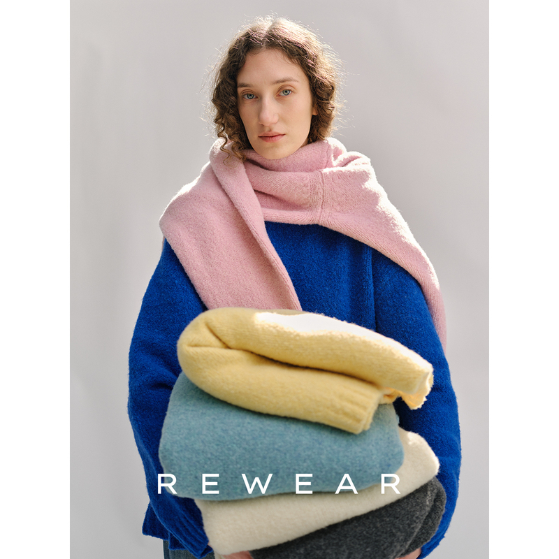 [Same Style as Ouyang Nana] Rewear/Heavy Texture Looped Wool Soft Knit Sweater 16006
