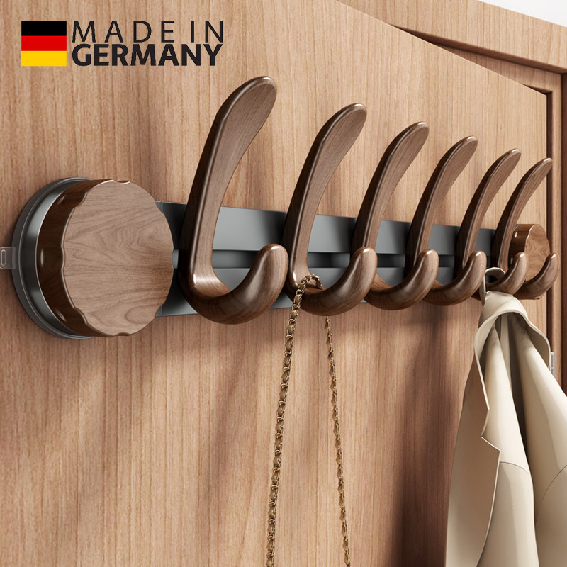 German Suction Cup Door Hook Hanger for Clothes, Vintage, No-Drill Wall-Mounted, Entryway Wardrobe Side Clothes Rack