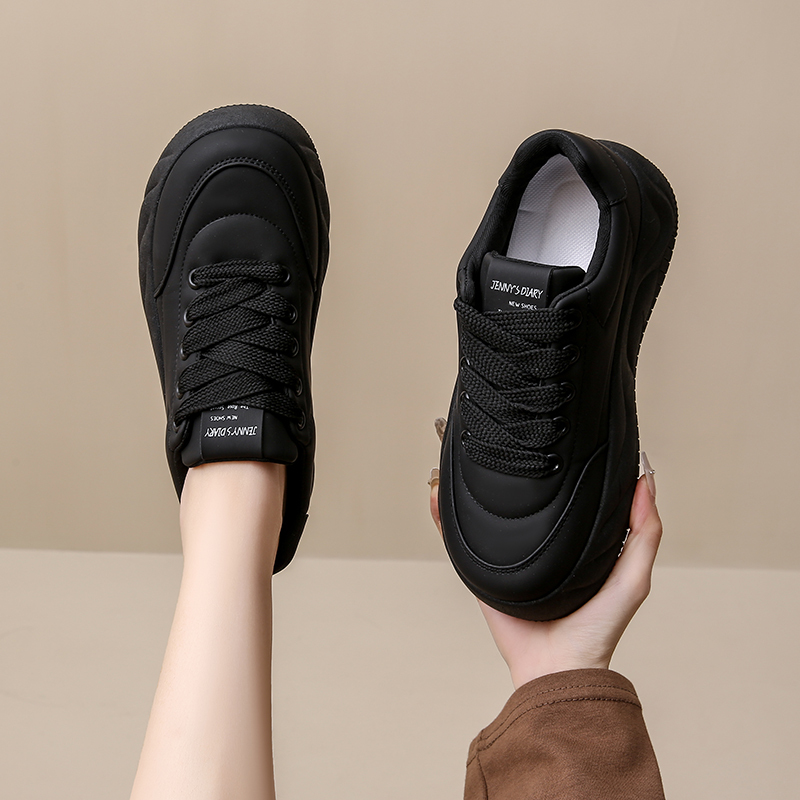 Kitchen Waterproof Non-Slip Shoes for Women, Pure Black Sneakers, Work Shoes, Commuting Shoes, Small Black Shoes, Women's Sneakers