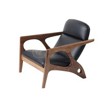 New Chinese light and luxurious solid wood Living room Guest Chairs Hotel Clubhouse Leather Art Sofa Chair Exhibition Hall Sales Department reception chair