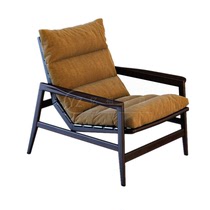 New Chinese style simple and creative solid wood leisure chair homestay club single chair postmodern light luxury model room sofa chair