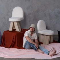 Wabi-sabi style designer art model room leisure chair Nordic simple modern living room balcony fabric sofa single chair