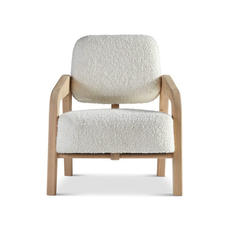 Yu Yu Wing Designer White Lamb Fleet Living Room Sofa Chair Nordic Simple Modern Solid Wood Armrest Chair