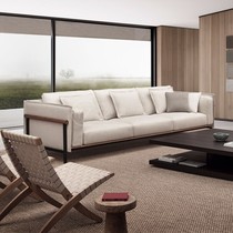 Italian minimal large-room double triple-person installed sofa combined Nordic modern designer model room furniture