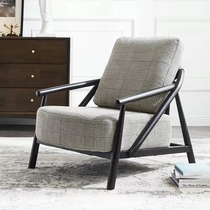 Nordic Solid Wood Leisure Chair New Chinese Living Room Designer Light Luxury Single Chair White Wax Sofa Arm Chair
