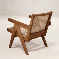 Nordic minimal small living room accommodation club solid wooden cane lounge chair