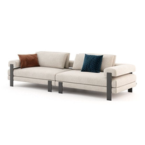 Italian style light luxury small apartment living room single double three person fabric sofa combination simple modern model room complete sofa