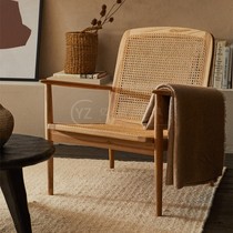 New Chinese Solid Wood Living Room Balcony Sofa Chair American Virgin Vertical Side Leisure Chair