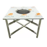 Корейская плита для барбекю из нержавеющей стали -Бесплатная стола для барбекю Складывание не -старичного горшка круглый барбекю из карбоновой бумаги Гриль.