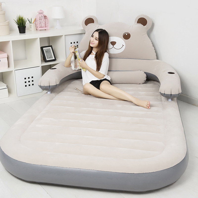 Cartoon Inflatable Mattress Tatami Lazy Sofa Bed Foldable Single/Double Large Soft Bed Totoro Bedroom Floor Mat for Children