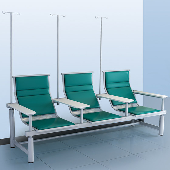 클리닉 주입 의자 전기 정맥 나무 팔걸이 대기 의자 3인용 단일 두꺼운 정맥 드립 스테인레스 스틸