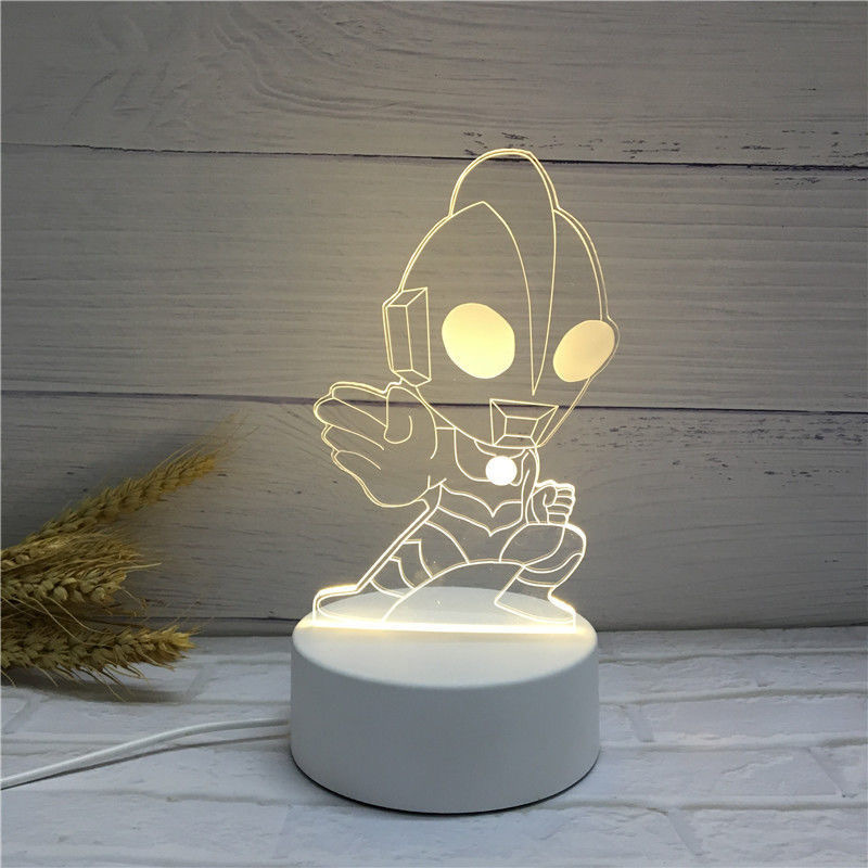 Night Light Ultraman Kidsren's Bedroom Sleep Light Bedside Lamp Iron Man Spider-Man Boys and Girls New Year's Day Gift
