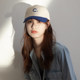 Korean version of contrasting letter baseball cap for women in spring and summer, versatile retro sunshade splicing, white casual peaked cap for trendy men