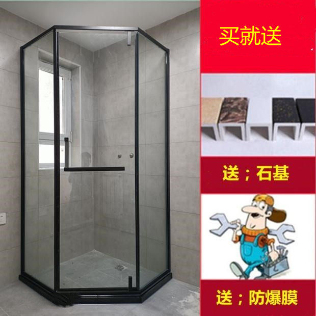 Overall arc fan-shaped shower room 304 stainless steel custom-made glass bathroom sliding door powder room glass partition
