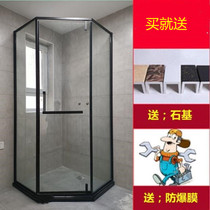 Integral arc-sector shower room 304 stainless steel set for glass bathroom moving door toilet glass partition