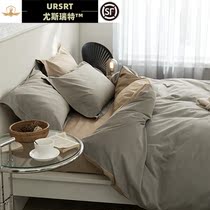 Autumn Winter Nordic 100 pure cotton mill wool four pieces Thickened Warm Full Cotton Linen Bed bed Ogasawara bedding 4