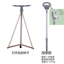 Outdoor hiking stick multifunctional crutch stool travel hiking stick lightweight sliding crutch chair professional mountaineering crutch chair silver