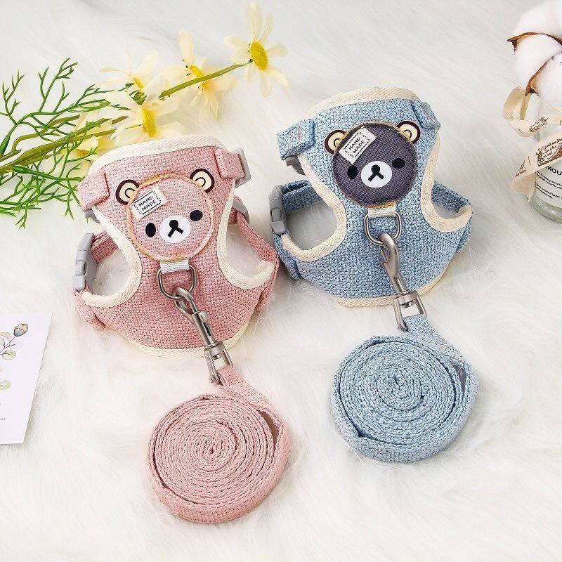 Kitty Traction Rope Adjustable Walking Cat Rope Anti-Escape Pet Rope Young Cat Rope Korean Version Cartoon Cat Chain Sub