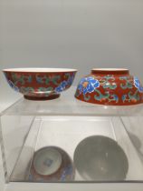 A pair of enamel flower bowls from the Yongzheng period of the Qing Dynasty