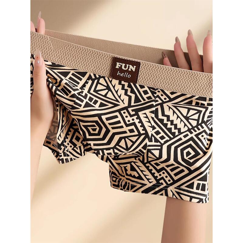 Victoria Pure Cotton Men's Underwear 2025 New Summer Geometric Retro Boxer Briefs Breathable and Comfortable Victoria Pure Cotton Men's Underwear 2025 New Summer Geometric Retro Boxer Briefs Breathable and Comfortable