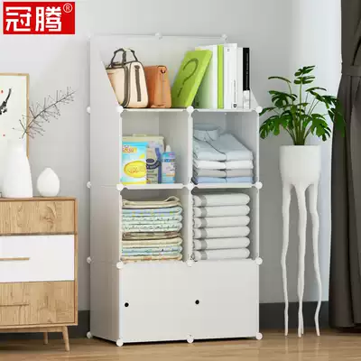 Clothes and bags cabinets full grid simple clothes cabinet plastic floor free combination bedroom home bedroom storage cabinet