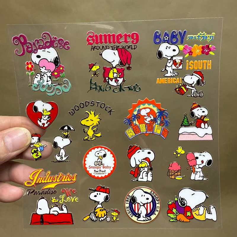 Snoopy Cartoon Transfer Sticker Set for Journal Decoration 3D Stickers DIY Phone Case Water Bottle Tablet