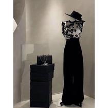 Strong aura womens style and sassy temperament sleeveless printed top wide-leg pants suit for spring