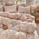 New Style Fresh and Simple Double-Layer Gauze Bed Sheet Four-Piece Set 2026 Student Dormitory Princess Style Single Bed Duvet Cover Three-Piece Set