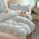 Princess-Style Lace Double-Layer Gauze Four-Piece Bedding Set, Girly Non-Cotton Pure Cotton Duvet Cover, Dormitory Three-Piece Bed Sheet Set