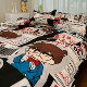 Wealth Comes from All Directions Nordic Minimalist Cartoon 1.8 Bed Sheet Four-Piece Set 1.5m Dormitory Quilt Cover Student Bed Three-Piece Set