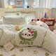 Simple Blue Cartoon Jacquard Double-Layer Gauze Towel Embroidered Four-Piece Set Soft Fitted Sheet Bed Sheet Duvet Cover Dormitory Three-Piece Set