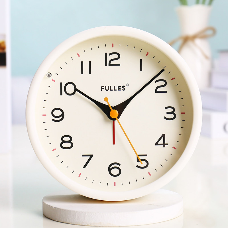 Frosted simple mute desktop alarm clock student special children boys and girls bedroom bedside clock with night light clock