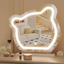 Internet celebrity bear makeup mirror desktop LED light mirror mirror desktop smart dressing mirror light luxury dressing table with light