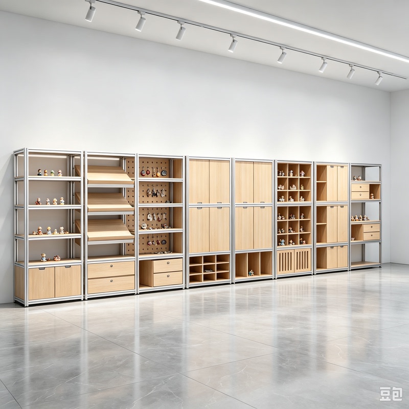 Aluminum Profile Marine Board Dopamine Combination Display Rack Cultural and Creative Store Supermarket Storage Rack Office Partition Display Rack Aluminum Profile Marine Board Dopamine Combination Display Rack Cultural and Creative Store Supermarket Storage Rack Office Partition Display Rack
