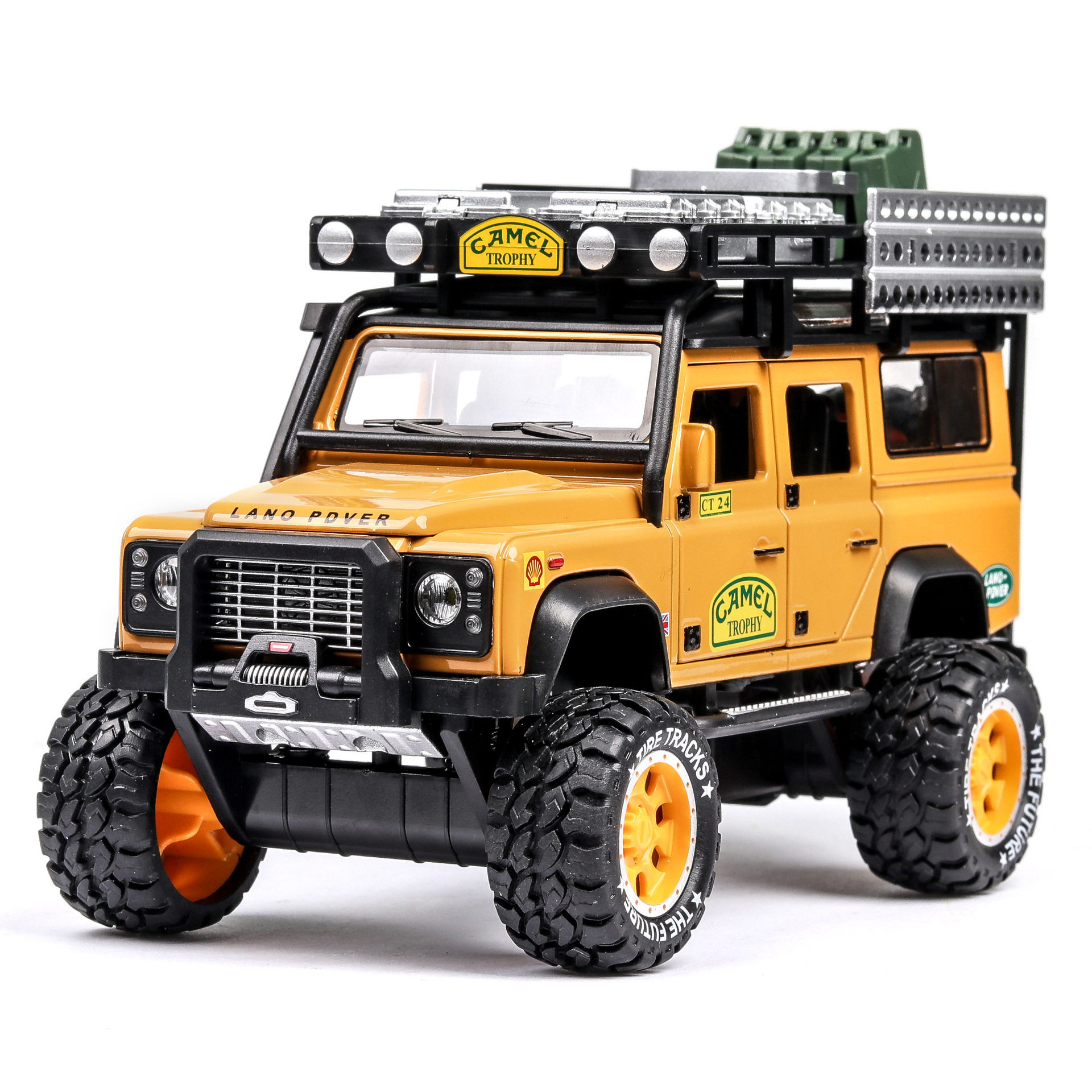 New boxed Land Rover Defender off-road vehicle simulation alloy children's boy pull-back car model ornaments