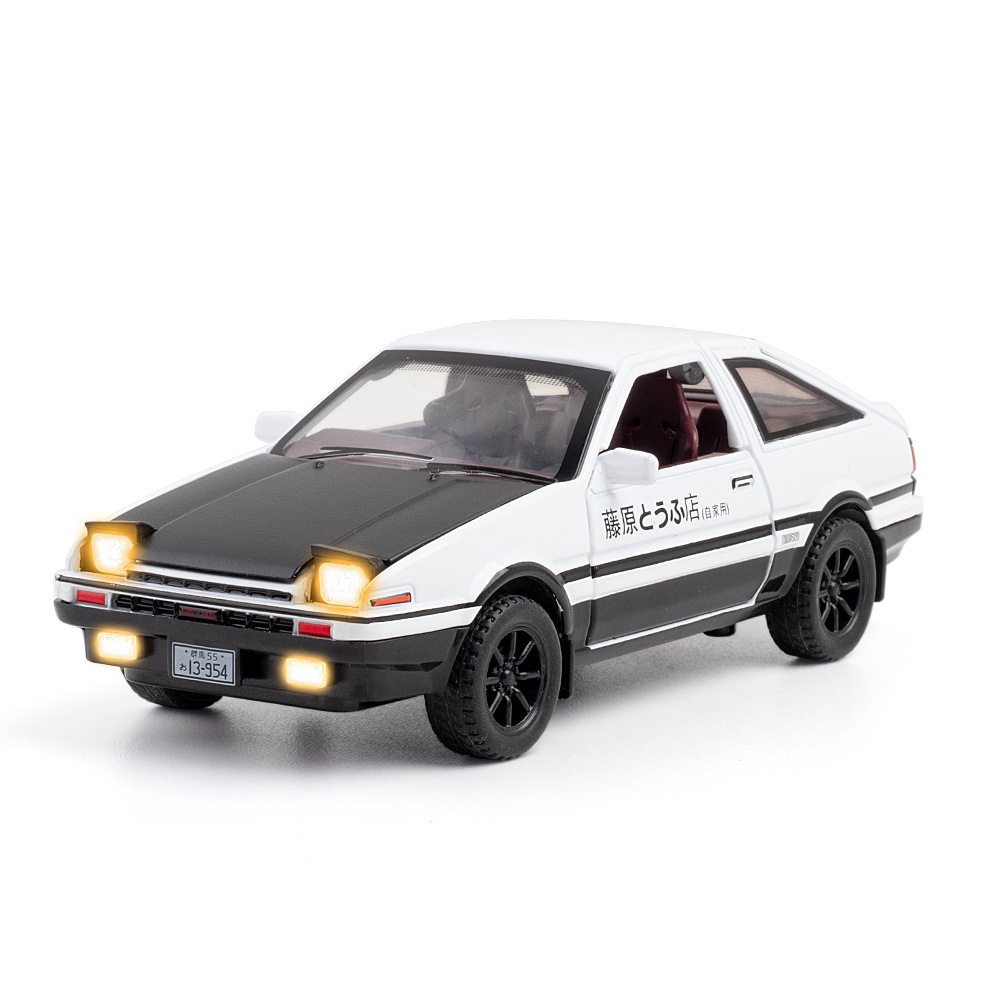 New Boxed Jianyuan AE86 Initial D Simulation Tofu Car Sports Car Model Pull Back Toy Gift Ornament