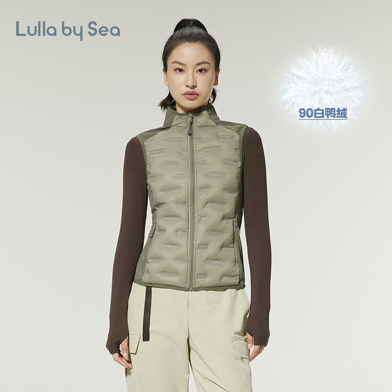 Lulla by Sea |   Lightwarm Lightweight down Vest with Stand Collar for Outdoor Cycling, Women's Vest