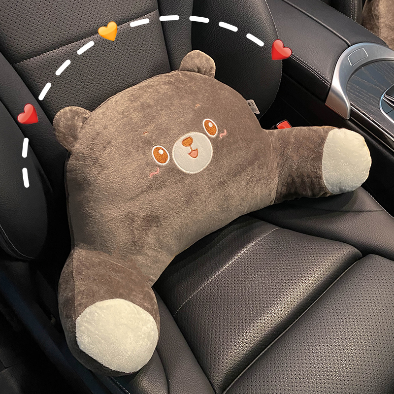 Car waist support winter car back cushion waist four seasons universal cute bear car cushion waist cushion office waist support