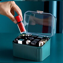 Cosmetics storage lipstick storage box dustproof ins light luxury green bedroom desktop plastic large capacity with cover multig