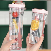 Net red water cup new 2021 explosive female ins straw cup with lid plastic cup simple juice milk tea milk cup
