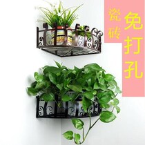 Iron Art Flower Shelf Wall-mounted Wall Corner Shelving Gondola Gondola Green Loole Shelf Balcony Corner Triangle Multi-Meat Flower Pot Shelf
