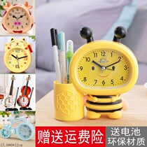 Student alarm clock creative cartoon small clock Childrens bedroom headboard bell fashion timepiece clock pendulum piece birthday present