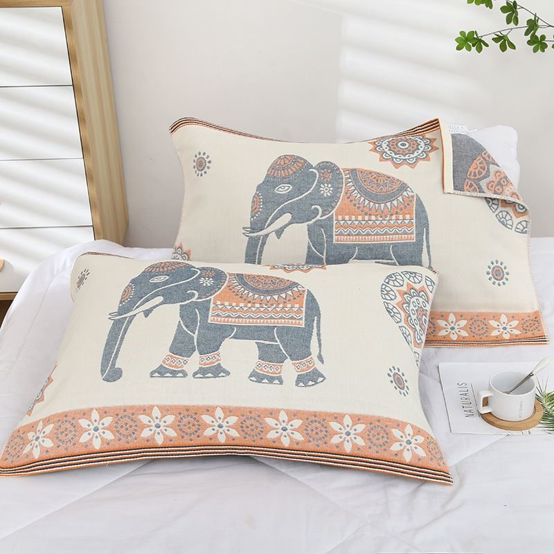 Pillow pad towel pure cotton pair anti-mite antibacterial cotton gauze lovers student pillow soft single large size does not fade